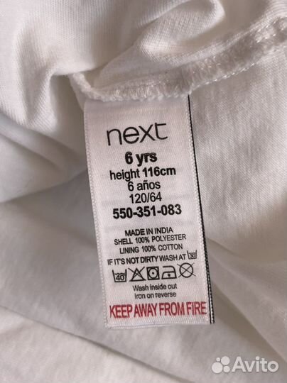 Нарядное летнее Платье для девочки, Next, 116 см