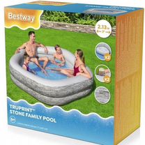 Бассейн надувной bestway truprint stone family poo