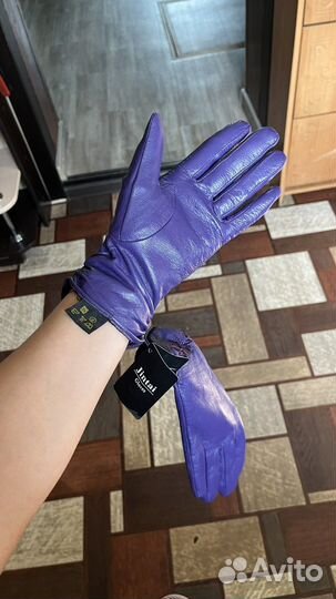 Перчатки женские кожаные