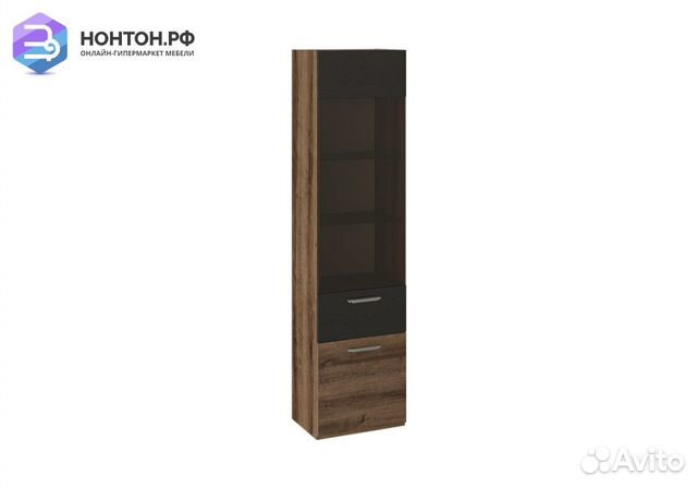 Витрина Инфинити черный / дуб монастырский