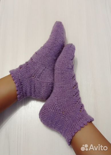 Носки шерстяные ручной вязки