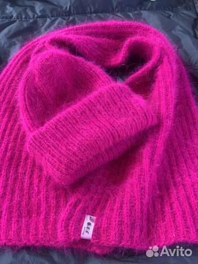 Шапка и шарф из пуха норки