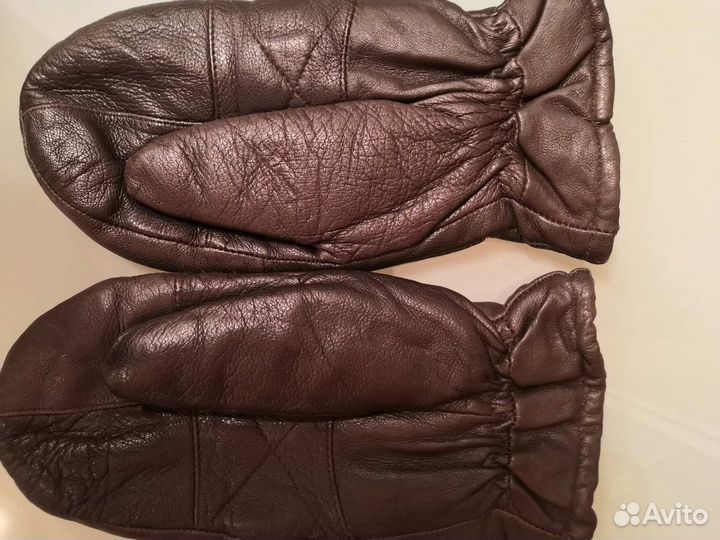 Варежки женские кожаные
