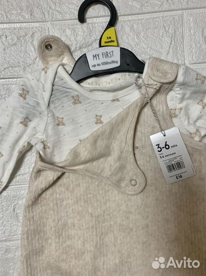 Новый Комплект Mothercare Боди комбинезон 68(3-6)