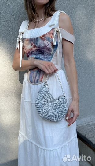 Вязаная сумка ракушка