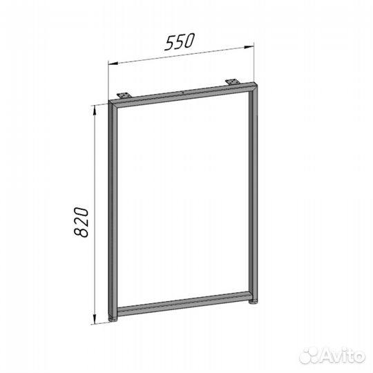 Подстолье для стола лофт О-образное 82х55 40х20 мм черное металлическое (ножки регулируются)
