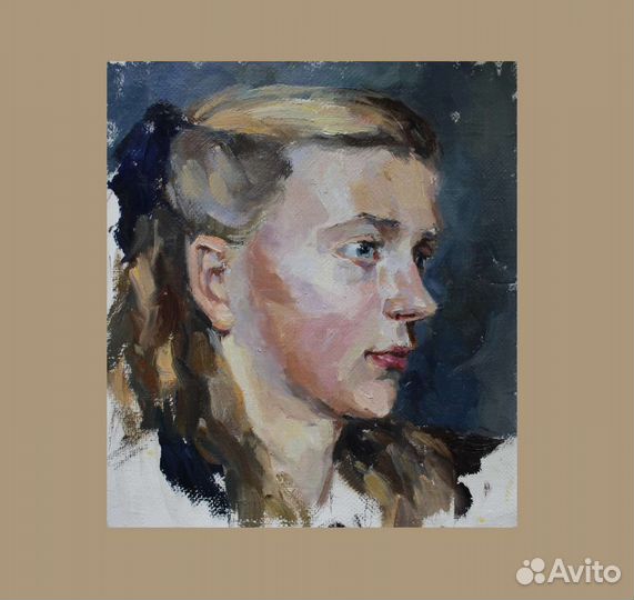 Этюд девушки маслом