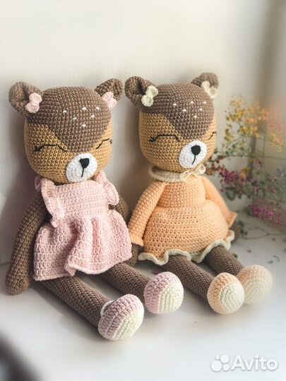 Вязанный Олененок ручной работы