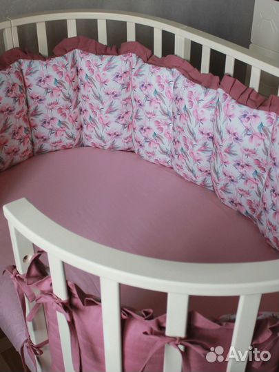 Бортики в кроватку овал (125х75)