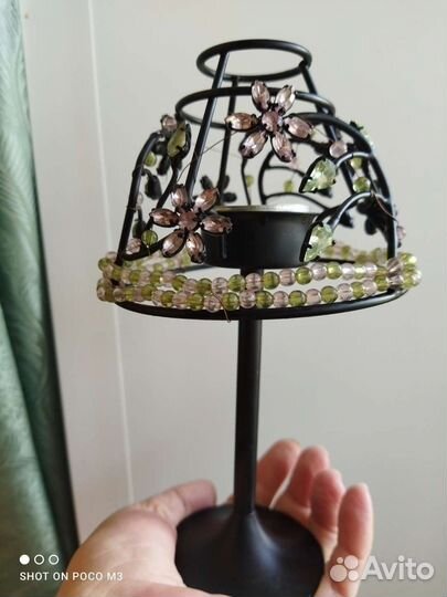 Подсвечник металл, стекло. Украшение для дома