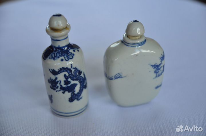 Бутылочки миниатюрные и табакерка