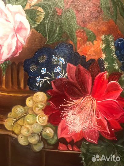 Картина. Натюрморт. Цветы, фрукты