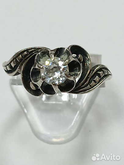 Кольцо серебро 875 СССР со звездой