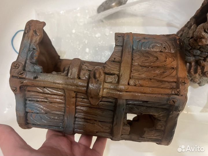 Грот для аквариума декор сундук