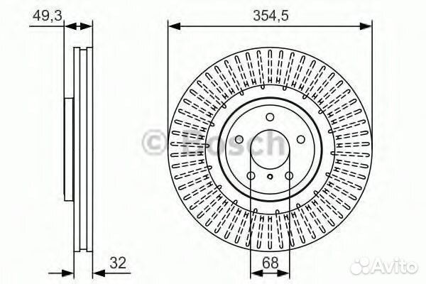 Тормозной диск 0986479T02 bosch