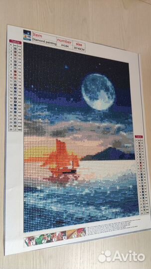 Картина Яхта под луной Алмазная мозаика