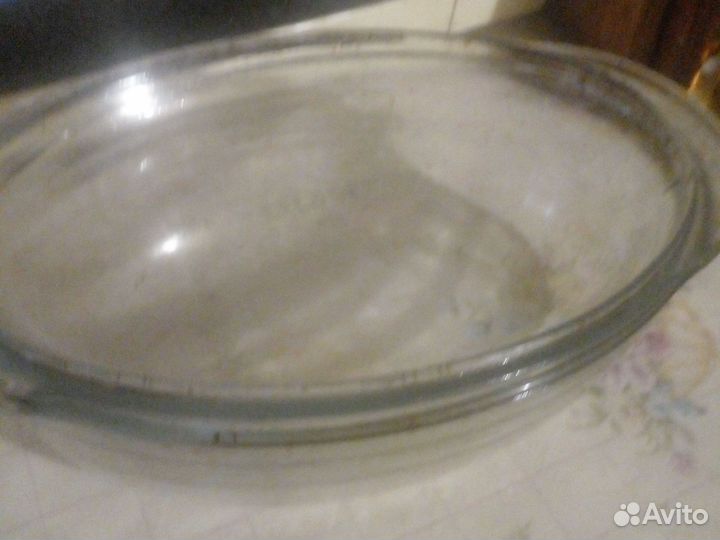 Большая стеклянная утятница для запекания