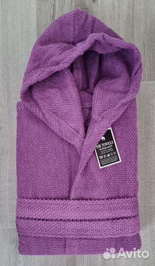 Халат женский махровый с капюшоном L 48 50 размер