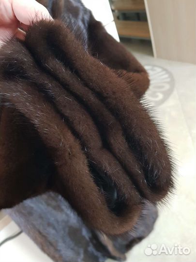 Шуба норковая с капюшоном 46 48