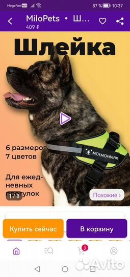 Шлейка для средней собаки