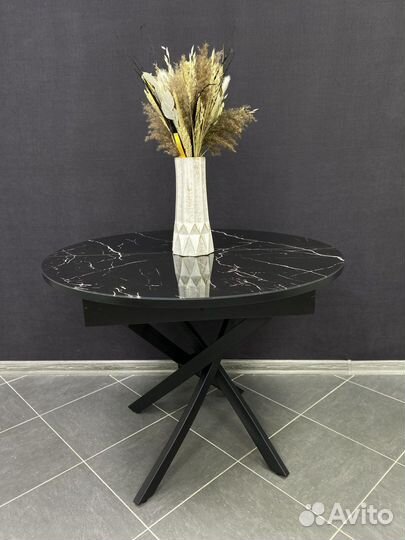 Стол кухонный раздвижной со стеклом