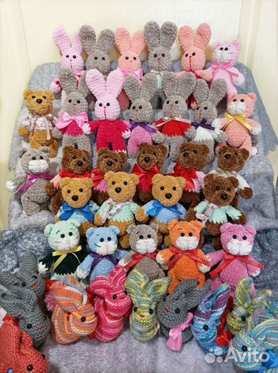 Игрушки ручной работы (мишки зайки котики)