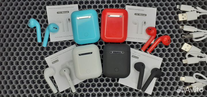 Беспроводные наушники I12 Анимация c микрофоном