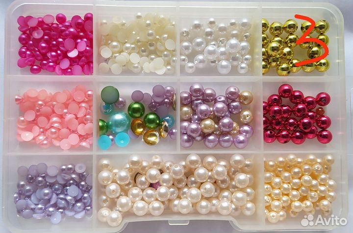 Кабошоны, жемчуг, полубусы, стразы, пуговицы