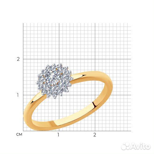 Кольцо sokolov из золота, 1011929, р.19