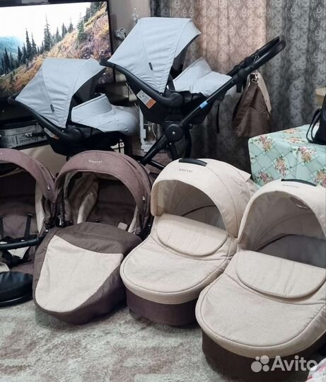 Коляска для двойни 3 в 1 AroTeam Twinat