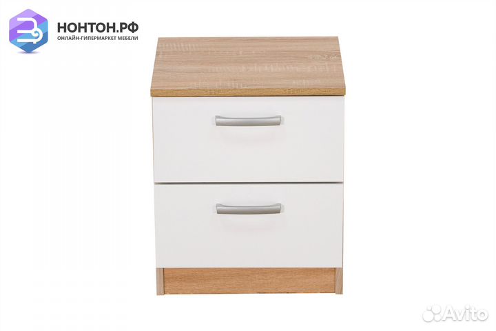 Тумба прикроватная Лотос дуб сонома / белый глянец