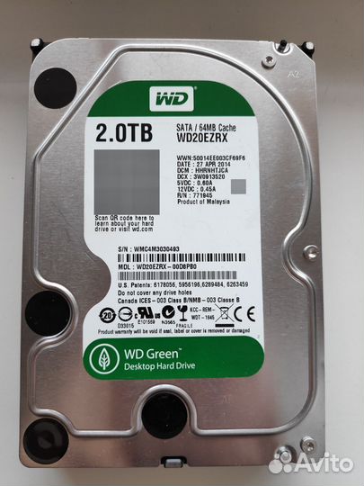 Жесткий диск WD Green wd30ezrx 3 тб