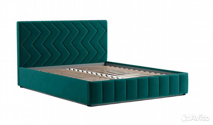 Кровать Милана велюр изумрудный