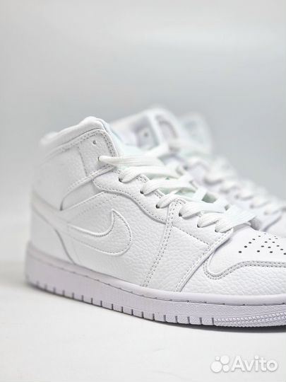 Jordan 1 Mid Triple White