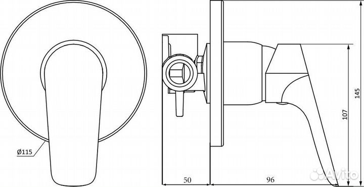 Смеситель для душа Damixa Jupiter 777500001, хром