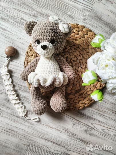 Мягкие вязаные игрушки, ручная работа