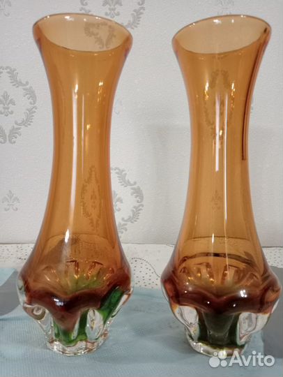 Вазы чешское стекло СССР