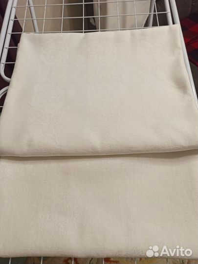 Скатерть жаккардовая, льняная СССР