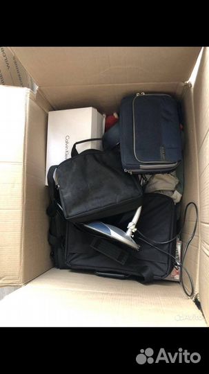 Одежда, сумки, бытовые вещи (5 коробок)