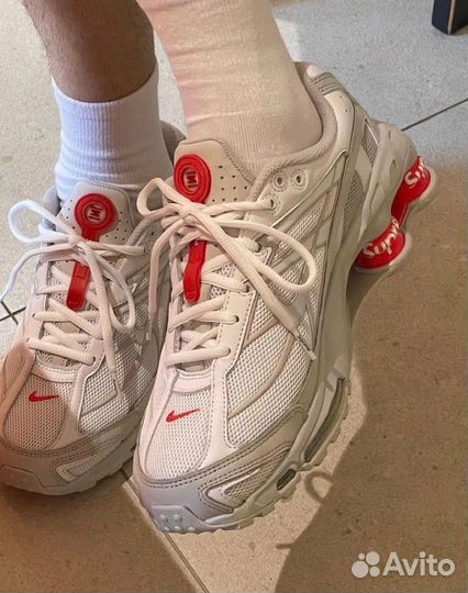 Кроссовки Supreme x Nike Shox Ride 2 Total White