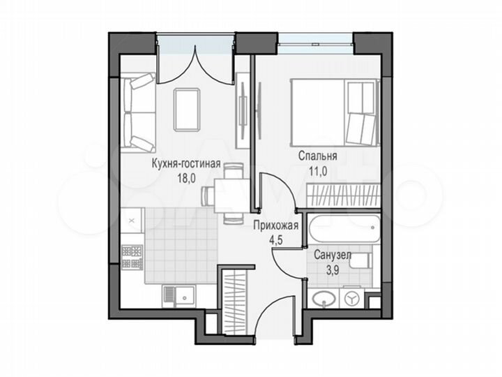 1-к. квартира, 37,3 м², 23/28 эт.