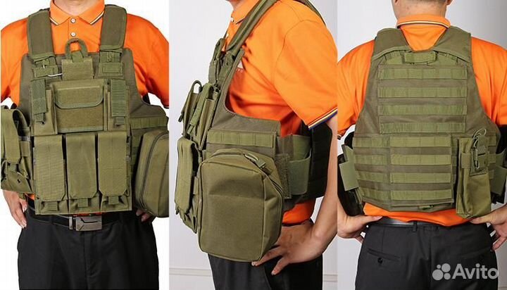 Бронежилет разгрузка жилет тактический, хаки