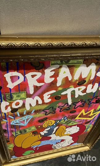 Картина в раме на холсте поп арт граффити Мечты