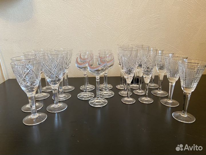 Хрусталь СССР Бокалы Фужеры Рюмки на ножке Стаканы