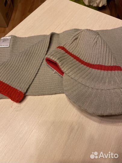 Комплект шапка и шарф для мальчика, 150 рост