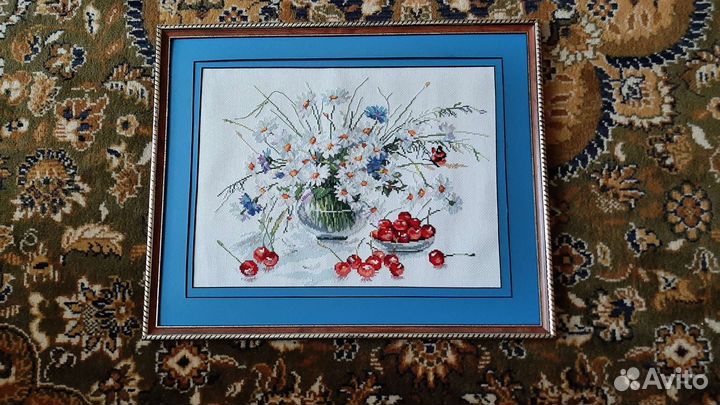 Картина вышивка крестом цветы