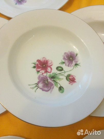 Столовый набор тарелок kahla гдр 6 шт глубокие