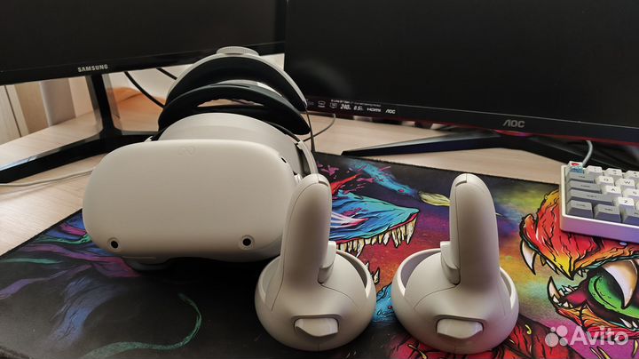 Oculus quest 2 128gb + Bobo VR m2 plus + кабель