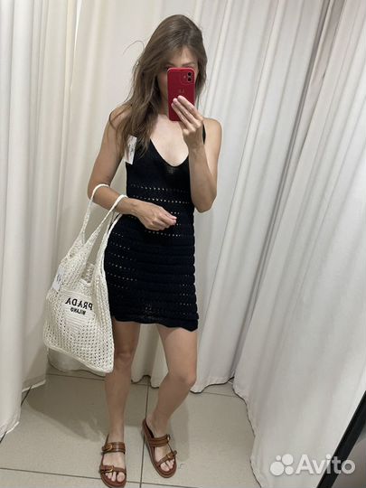 Вязаное пляжное платье под zara