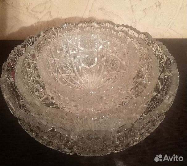 Набор хрустальных салатников времён СССР